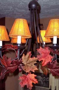 Add a pop of Thanksgiving color with a few silk leaves in fall colors