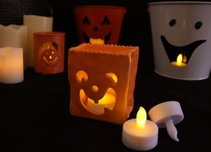 Flameless candles for safe halloween decorating