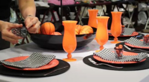 how to decorate a party table for a basketball party