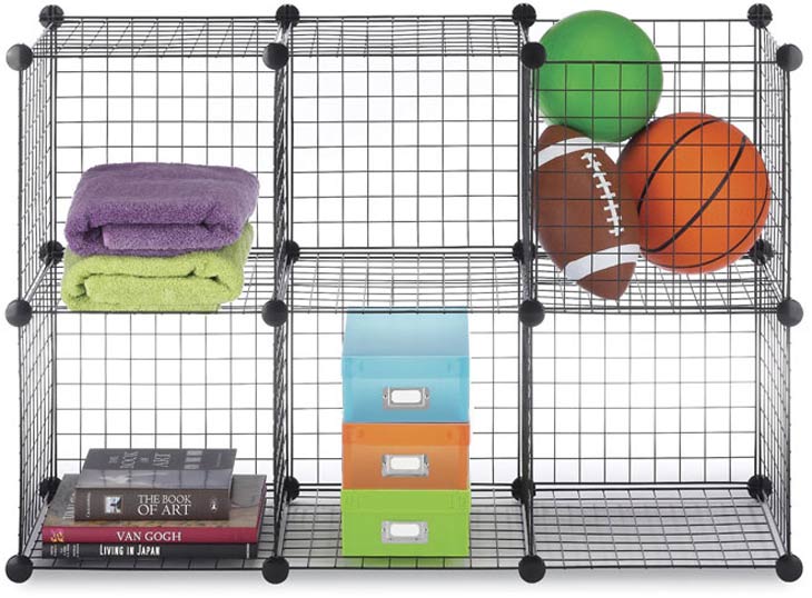 home organization wire shelves cubes