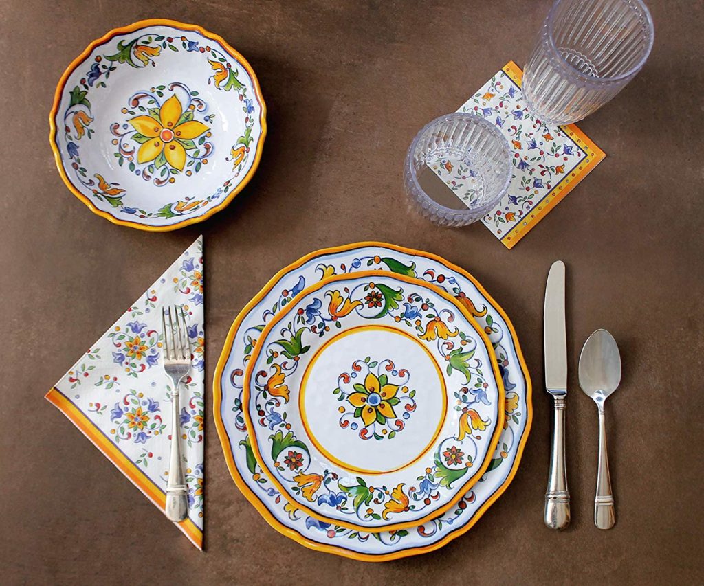 Capri melamine plastic tableware is Le Cadeau's top selling design 