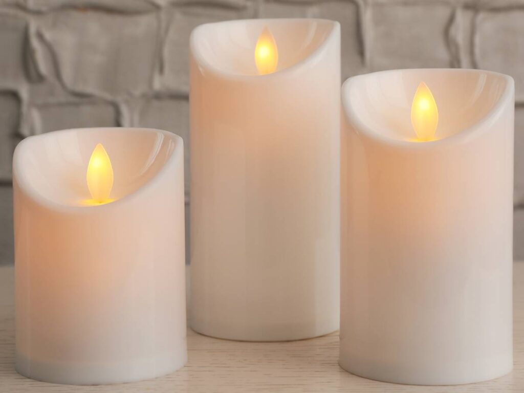 flameless candles and battery operated candles, candle safety tips for home safey