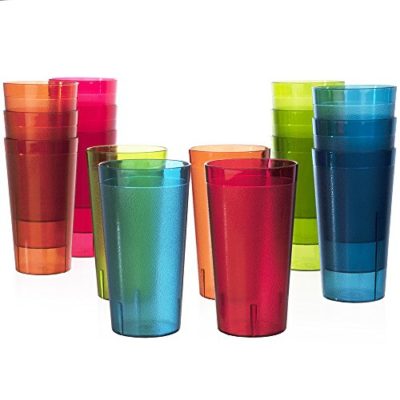 Unbreakable Drinking Glasses Details about   9 Pack 32 Ounce Plastic Tumblers Plastic Cups 