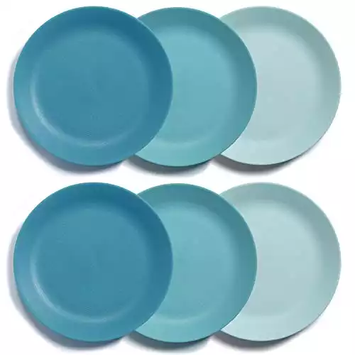Everest Ultra-Durable Plastic Plates in Blue Sky - Set of 6