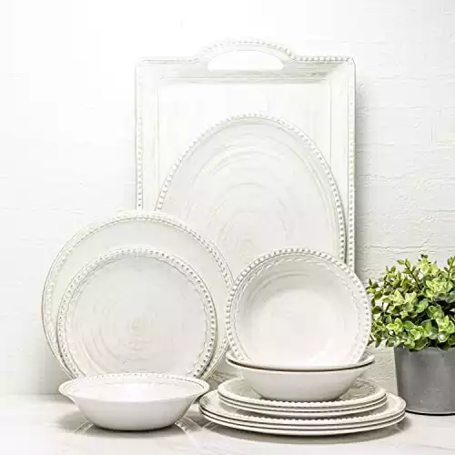 French Country House Melamine Tableware by Zak Designs - Set for 4