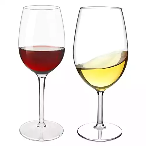 Michley Unbreakable Tritan Plastic Wine Glasses | Set/8 | 4 ea: 21.5 oz & 12.5 oz