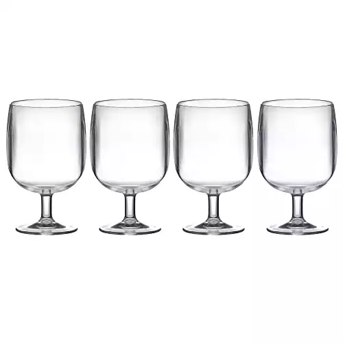 Classic Stackable Plastic Acrylic Wine Glasses | Set/4 | 12 oz