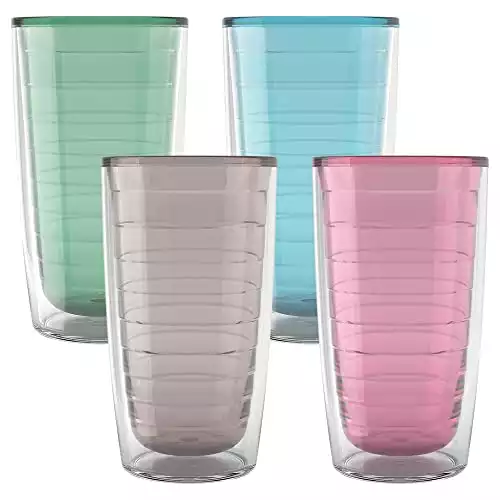 Tervis Insulated Tritan Plastic Tumblers | Made in USA |16oz | Set/4 | Color Mix