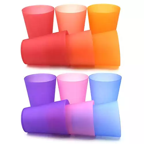 Stackable Plastic Tumblers | BPA Free | 18-oz | Set of 12 | Mix Colors