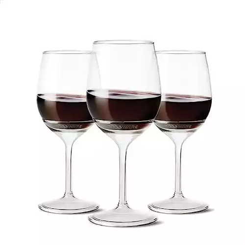 MICHLEY Large Stemless Wine Glasses Clear Tritan Plastic-Unbreakable Wine  Cups for Red and White, Dishwasher Safe, 17oz, Set of 4