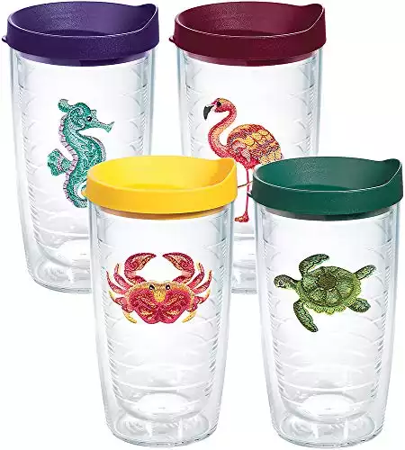 Tervis Insulated Tritan Plastic Tumblers | Made in USA |16oz | Set/4 | Tropical