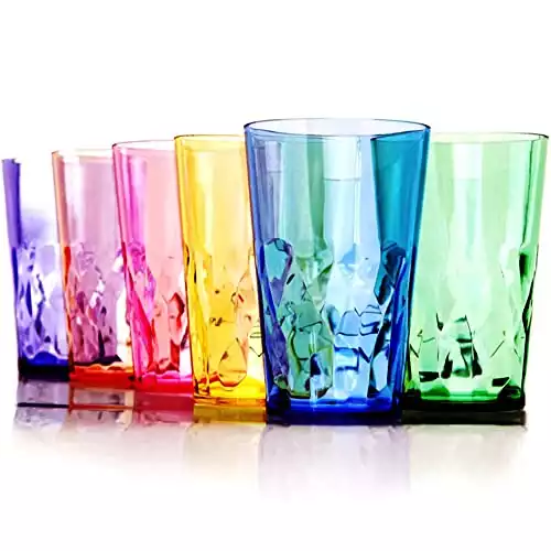 Scandovia Unbreakable Tritan Plastic Glasses | 19 oz | Set of 6 | Mix Colors