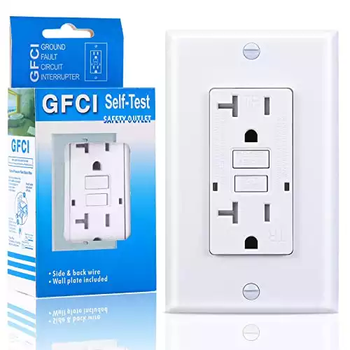 3GRACE 20-Amp GFCI Outlet, Tamper-Resistant, LED Indicator, UL Listed | White | Pack/1