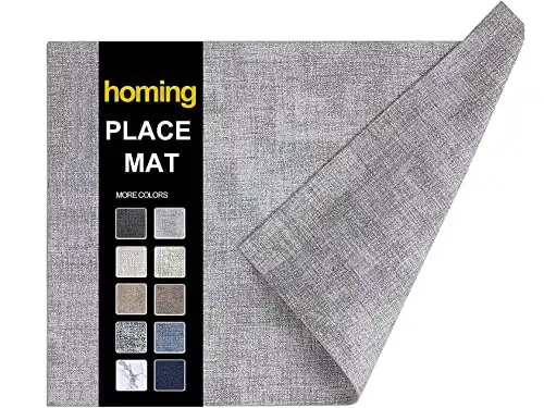 Homing Faux Leather Vinyl Placemats Set/6 - Many Colors