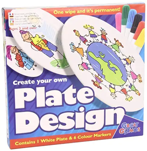 Great Gizmos Create Your Own Plate Design with Pens,White