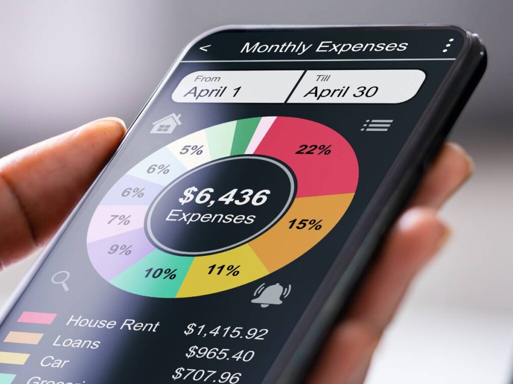 budgeting app and spending, savings, debt payoff tracker